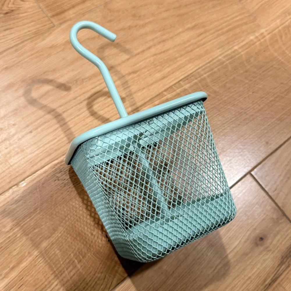 IKEA Pale Green Mesh Cutlery Caddy Utensil Holder NWT Kitchen Organization Hook